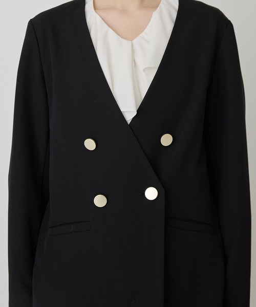 AMERICAN HOLIC(アメリカンホリック)の「【イージーケア】ノーカラージャケット(テーラードジャケット・レディース・杢グレー/ブラック・L/M)」の9枚目の写真