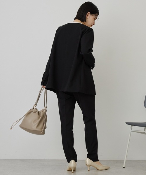 AMERICAN HOLIC(アメリカンホリック)の「【イージーケア】ノーカラージャケット(テーラードジャケット・レディース・杢グレー/ブラック・L/M)」の12枚目の写真