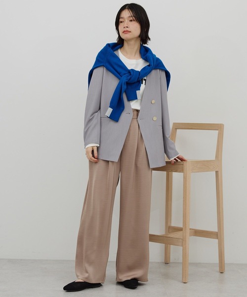 AMERICAN HOLIC(アメリカンホリック)の「【イージーケア】ノーカラージャケット(テーラードジャケット・レディース・杢グレー/ブラック・L/M)」の14枚目の写真