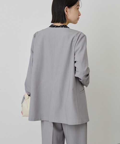 AMERICAN HOLIC(アメリカンホリック)の「【イージーケア】ノーカラージャケット(テーラードジャケット・レディース・杢グレー/ブラック・L/M)」の20枚目の写真