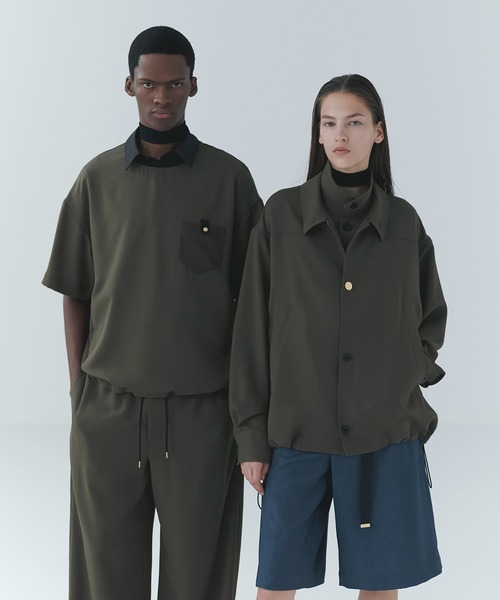 CULLNI(クルニ)の「Dry Stretch Cloth Extra Wide Drawstring Pant(スラックス・メンズ・ネイビー/ブラウン/ブラック・2/1/0)」の4枚目の写真