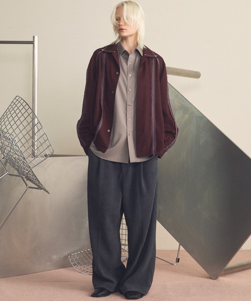 MAISON SPECIAL(メゾンスペシャル)の「《UNISEX》T/W Prime-Over Long Sleeve Shirt/T/Wプライムオーバーロングスリーブシャツ【MAISON SPECIAL/メゾンスペシャル】(シャツ/ブラウス・メンズ・ブラック/グレイッシュベージュ/マルチ/ダークブラック/ネイビー・0/1/2)」の9枚目の写真