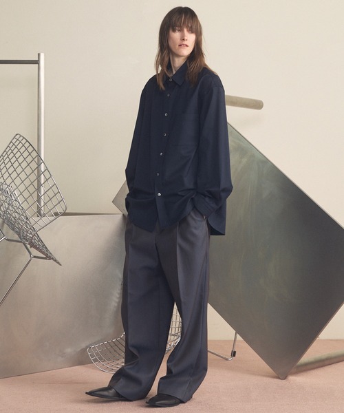 MAISON SPECIAL(メゾンスペシャル)の「《UNISEX》T/W Prime-Over Long Sleeve Shirt/T/Wプライムオーバーロングスリーブシャツ【MAISON SPECIAL/メゾンスペシャル】(シャツ/ブラウス・メンズ・ブラック/グレイッシュベージュ/マルチ/ダークブラック/ネイビー・0/1/2)」の10枚目の写真