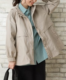 【非フッ素撥水加工・UVカット】ケープ風フードブルゾン