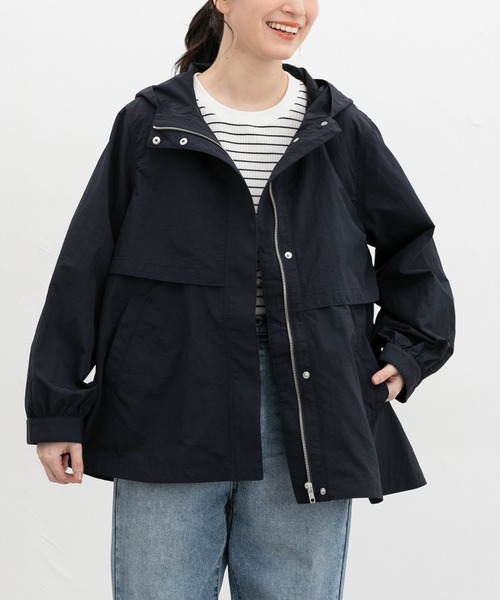 セール】【非フッ素撥水加工・UVカット】ケープ風フードブルゾン