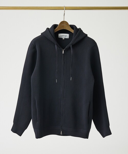 DESIGNWORKS（デザインワークス）の「【セットアップ対応】ドライバーズ ニットフーディ（パーカー・メンズ・ブルー/ダークオレンジ/ネイビー/グレイッシュベージュ・50/52/48/46）」の5枚目の写真