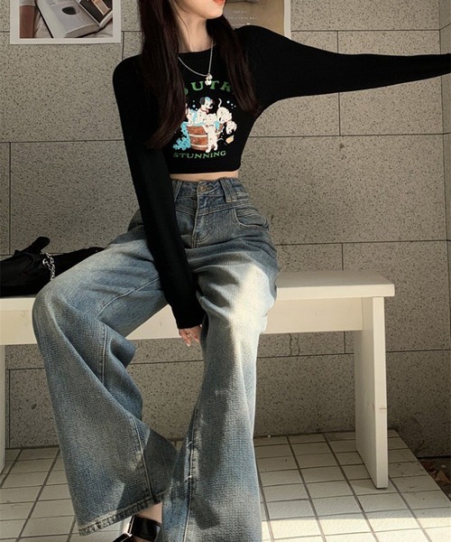 NANEA(ナネア)の「ハイウエストデニムワイドパンツ(デニムパンツ・レディース・ブルー・SMALL/MEDIUM/LARGE/X-SMALL)」の14枚目の写真