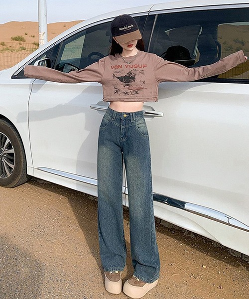 NANEA(ナネア)の「ハイウエストデニムワイドパンツ(デニムパンツ・レディース・ブルー・SMALL/MEDIUM/LARGE/X-SMALL)」の21枚目の写真