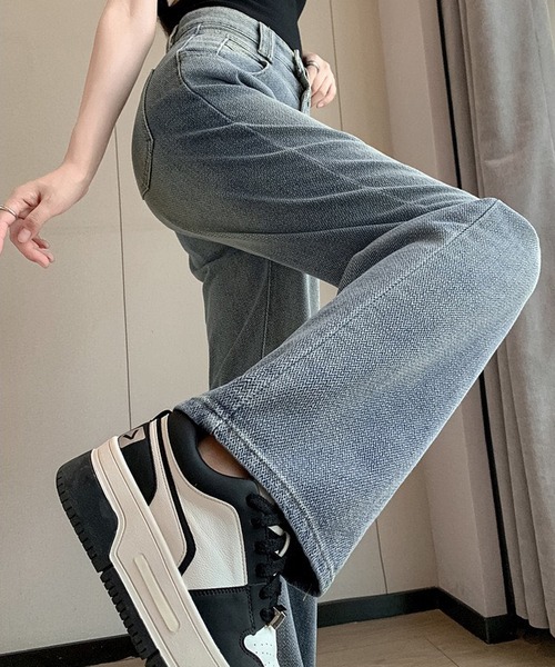 NANEA(ナネア)の「ハイウエストデニムワイドパンツ(デニムパンツ・レディース・ブルー・SMALL/MEDIUM/LARGE/X-SMALL)」の11枚目の写真