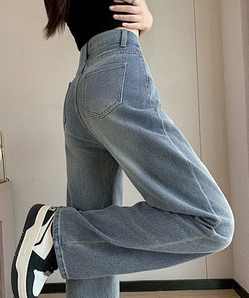 NANEA(ナネア)の「ハイウエストデニムワイドパンツ(デニムパンツ・レディース・ブルー・SMALL/MEDIUM/LARGE/X-SMALL)」の12枚目の写真