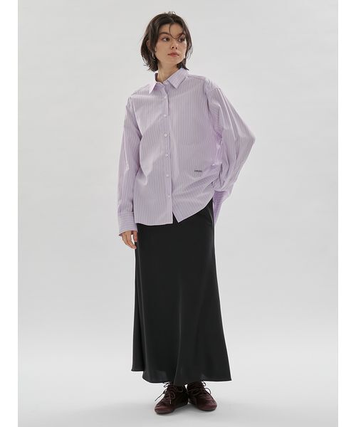 emmi（エミ）の「サテンナロースカート【セットアップ対応】（スカート・レディース・オフホワイト/ライトブルー/ブラック/ベージュ・1/0）」の14枚目の写真