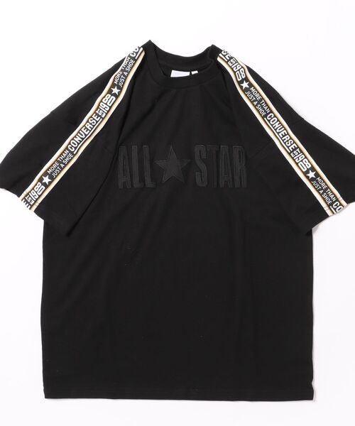 CONVERSE(コンバース)の「CONVERSE/コンバース ロゴテープ付き半袖Tシャツ(Tシャツ/カットソー・キッズ・ブラック/グレイッシュベージュ・130cm/140cm/150cm/160cm)」の4枚目の写真
