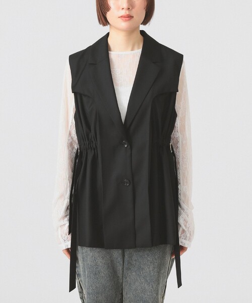 Ray BEAMS（レイビームス）の「レイヤード ドロスト ジレ（ベスト・レディース・グレー/ブラック・ONE SIZE）」の12枚目の写真