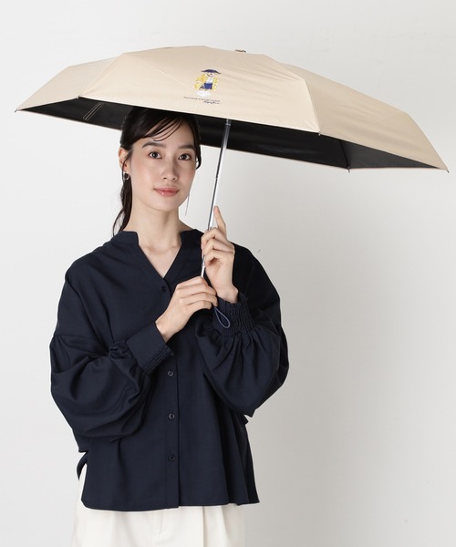 POLO RALPH LAUREN（ポロ ラルフ ローレン）の「遮光100％ 遮熱 折りたたみ日傘 ショルダーバッグ付 ポロベア（折りたたみ傘・レディース・ベージュ/ネイビー・FREE）」の4枚目の写真