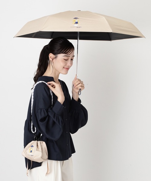 POLO RALPH LAUREN（ポロ ラルフ ローレン）の「遮光100％ 遮熱 折りたたみ日傘 ショルダーバッグ付 ポロベア（折りたたみ傘・レディース・ベージュ/ネイビー・FREE）」の3枚目の写真