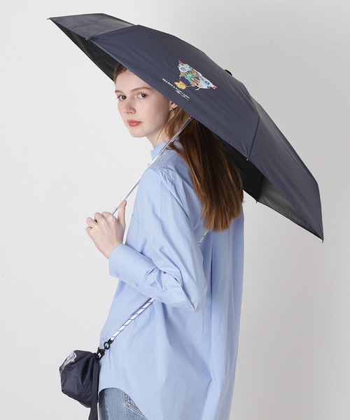 POLO RALPH LAUREN（ポロ ラルフ ローレン）の「遮光100％ 遮熱 折りたたみ日傘 ショルダーバッグ付 ポロベア（折りたたみ傘・レディース・ベージュ/ネイビー・FREE）」の7枚目の写真