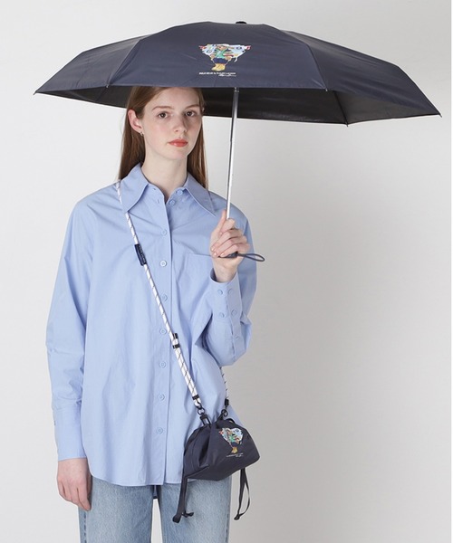 POLO RALPH LAUREN（ポロ ラルフ ローレン）の「遮光100％ 遮熱 折りたたみ日傘 ショルダーバッグ付 ポロベア（折りたたみ傘・レディース・ベージュ/ネイビー・FREE）」の8枚目の写真