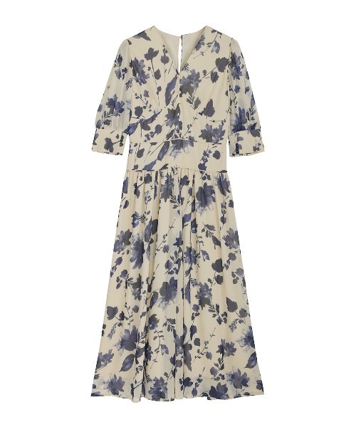 Ameri（アメリ）の「GRAINY FLOWER CHIFFON DRESS（ドレス・レディース・アイボリー/ブラック・SMALL/MEDIUM）」の20枚目の写真