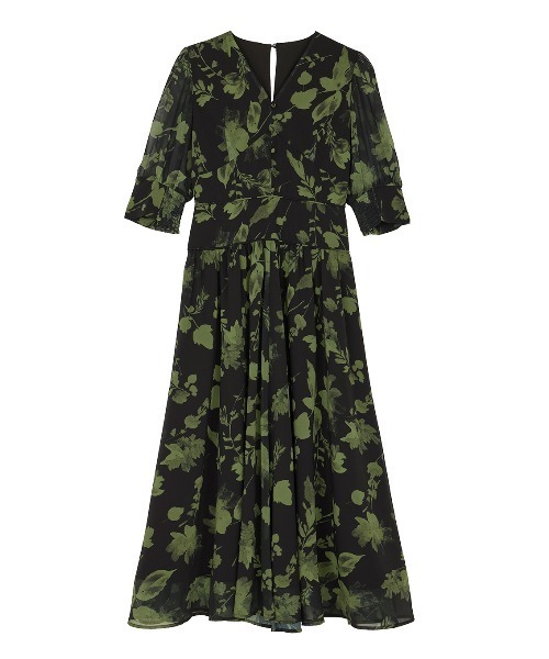 Ameri（アメリ）の「GRAINY FLOWER CHIFFON DRESS（ドレス・レディース・アイボリー/ブラック・SMALL/MEDIUM）」の21枚目の写真