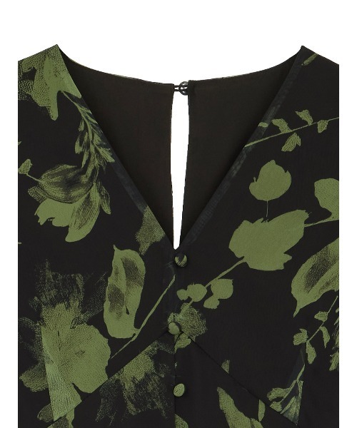 Ameri（アメリ）の「GRAINY FLOWER CHIFFON DRESS（ドレス・レディース・アイボリー/ブラック・SMALL/MEDIUM）」の22枚目の写真