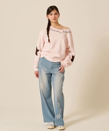 TINA：JOJUN（ティーナジョジュン）の「パッチワーク ストライプ デニムパンツ TINA：JOJUN（デニムパンツ）」