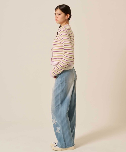 パッチワーク ストライプ デニムパンツ TINA：JOJUN新品未使用 パッチワーク ストライプ デニムパンツ TINA：JOJUN 【公式通販】