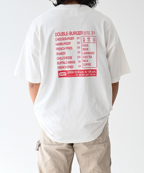 BOOSTOCK(ブーストック)の「ブーストック B/S BURGER Tシャツ(Tシャツ/カットソー・レディース・ホワイト/ブラック・F/XXXL)」の5枚目の写真