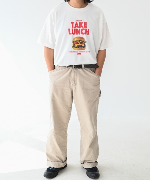 BOOSTOCK(ブーストック)の「ブーストック B/S BURGER Tシャツ(Tシャツ/カットソー・レディース・ホワイト/ブラック・F/XXXL)」の7枚目の写真