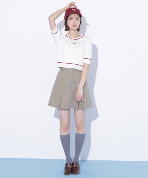 JILL by JILL STUART(ジルバイジルスチュアート)の「「Dickies × JILL by JILL STUART」別注タックミニスカート(スカート・レディース・グレー/ブルー/ブラウン/ベージュ・SMALL/MEDIUM)」の2枚目の写真