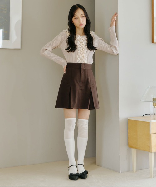 JILL by JILL STUART(ジルバイジルスチュアート)の「「Dickies × JILL by JILL STUART」別注タックミニスカート(スカート・レディース・グレー/ブルー/ブラウン/ベージュ・SMALL/MEDIUM)」の9枚目の写真