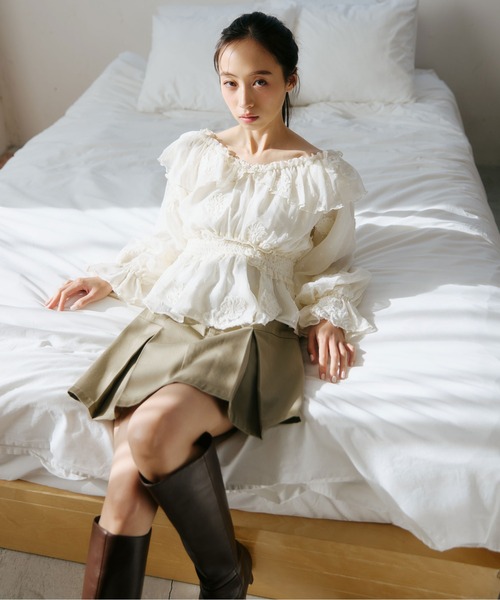 JILL by JILL STUART(ジルバイジルスチュアート)の「「Dickies × JILL by JILL STUART」別注タックミニスカート(スカート・レディース・グレー/ブルー/ブラウン/ベージュ・SMALL/MEDIUM)」の20枚目の写真