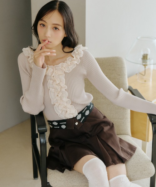 JILL by JILL STUART(ジルバイジルスチュアート)の「「Dickies × JILL by JILL STUART」別注タックミニスカート(スカート・レディース・グレー/ブルー/ブラウン/ベージュ・SMALL/MEDIUM)」の6枚目の写真