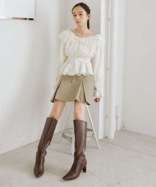 JILL by JILL STUART(ジルバイジルスチュアート)の「「Dickies × JILL by JILL STUART」別注タックミニスカート(スカート・レディース・グレー/ブルー/ブラウン/ベージュ・SMALL/MEDIUM)」の18枚目の写真
