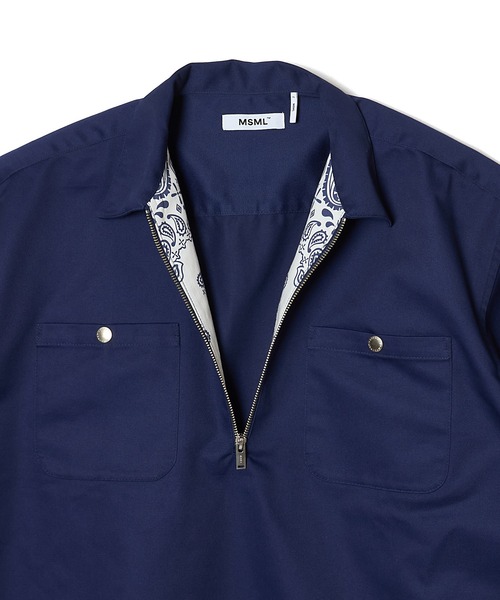 MSML(エムエスエムエル)の「BANDANA HALF ZIP SHIRT(シャツ/ブラウス・メンズ・ネイビー/モスグリーン・XL/L/M)」の7枚目の写真