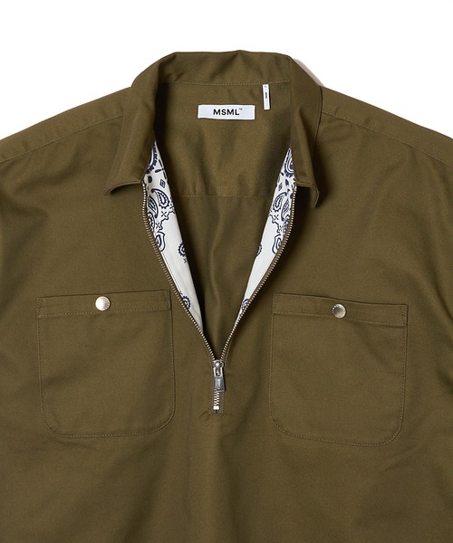 MSML(エムエスエムエル)の「BANDANA HALF ZIP SHIRT(シャツ/ブラウス・メンズ・ネイビー/モスグリーン・XL/L/M)」の16枚目の写真