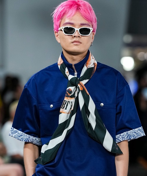 MSML(エムエスエムエル)の「BANDANA HALF ZIP SHIRT(シャツ/ブラウス・メンズ・ネイビー/モスグリーン・XL/L/M)」の10枚目の写真