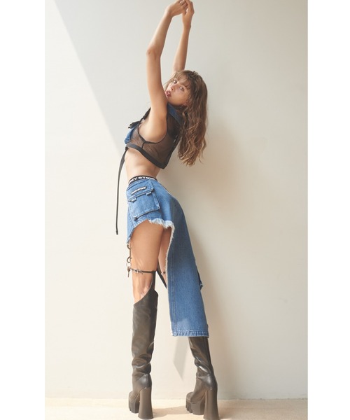 L.H.P(エルエイチピー)の「PONY STONE/ポニーストーン/KYLE(スカート・レディース・ブルー・M)」の5枚目の写真