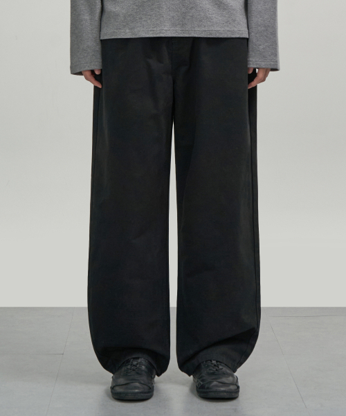 EXCONTAINER(エックスコンテナ)の「カーブドワイドコットンパンツ (ブラック)(その他パンツ・メンズ・その他・MEDIUM/LARGE/X-LARGE)」の1枚目の写真