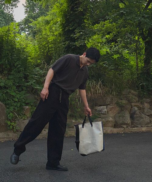 EXCONTAINER(エックスコンテナ)の「カーブドワイドコットンパンツ (ブラック)(その他パンツ・メンズ・その他・MEDIUM/LARGE/X-LARGE)」の10枚目の写真