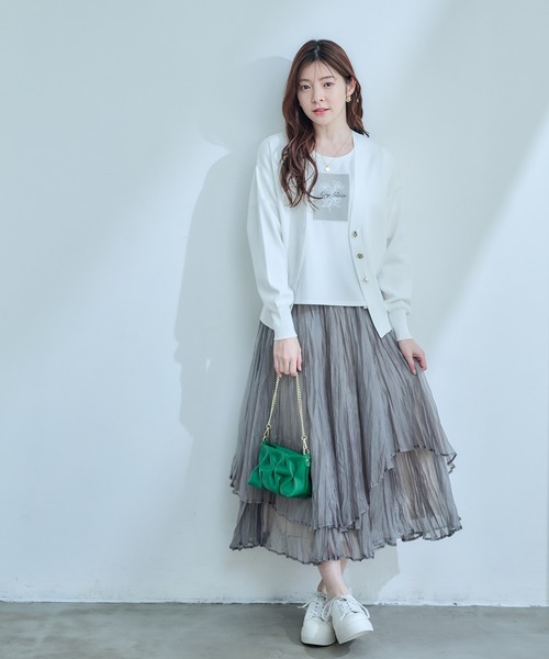 12Twelve Agenda(トゥエルブ アジェンダ)の「Vネックゆるニットカーディガン(カーディガン/ボレロ・レディース・ネイビー/イエロー/オフホワイト・M)」の16枚目の写真