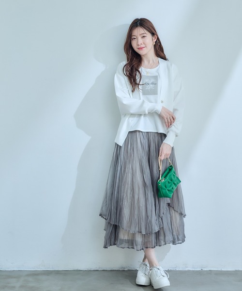 12Twelve Agenda(トゥエルブ アジェンダ)の「Vネックゆるニットカーディガン(カーディガン/ボレロ・レディース・ネイビー/イエロー/オフホワイト・M)」の18枚目の写真