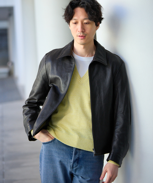 EDIFICE（エディフィス）の「ラム アンティーク レザー ジャケット（ブルゾン・メンズ・ブラック・LARGE/MEDIUM）」の14枚目の写真