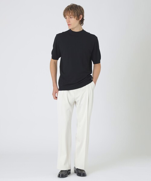 BLACK LABEL CRESTBRIDGE(ブラックレーベル・クレストブリッジ)の「ヴィスコンフィーモックネックニットTシャツ(Tシャツ/カットソー・メンズ・ブルー系その他4/ブラック・M/L/XL)」の3枚目の写真