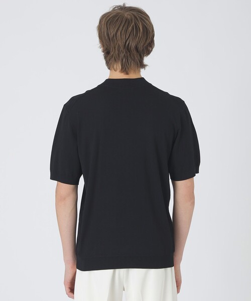 BLACK LABEL CRESTBRIDGE(ブラックレーベル・クレストブリッジ)の「ヴィスコンフィーモックネックニットTシャツ(Tシャツ/カットソー・メンズ・ブルー系その他4/ブラック・M/L/XL)」の5枚目の写真