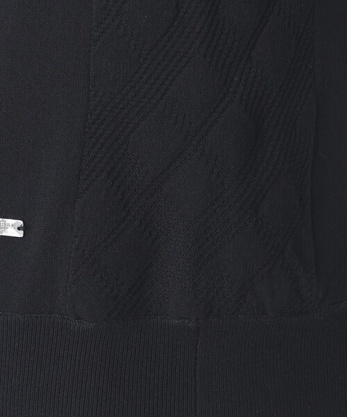 BLACK LABEL CRESTBRIDGE(ブラックレーベル・クレストブリッジ)の「ヴィスコンフィーモックネックニットTシャツ(Tシャツ/カットソー・メンズ・ブルー系その他4/ブラック・M/L/XL)」の6枚目の写真