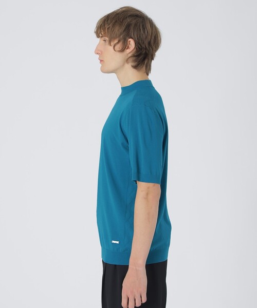 BLACK LABEL CRESTBRIDGE(ブラックレーベル・クレストブリッジ)の「ヴィスコンフィーモックネックニットTシャツ(Tシャツ/カットソー・メンズ・ブルー系その他4/ブラック・M/L/XL)」の9枚目の写真
