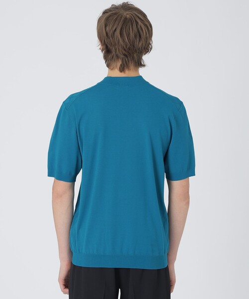 BLACK LABEL CRESTBRIDGE(ブラックレーベル・クレストブリッジ)の「ヴィスコンフィーモックネックニットTシャツ(Tシャツ/カットソー・メンズ・ブルー系その他4/ブラック・M/L/XL)」の10枚目の写真