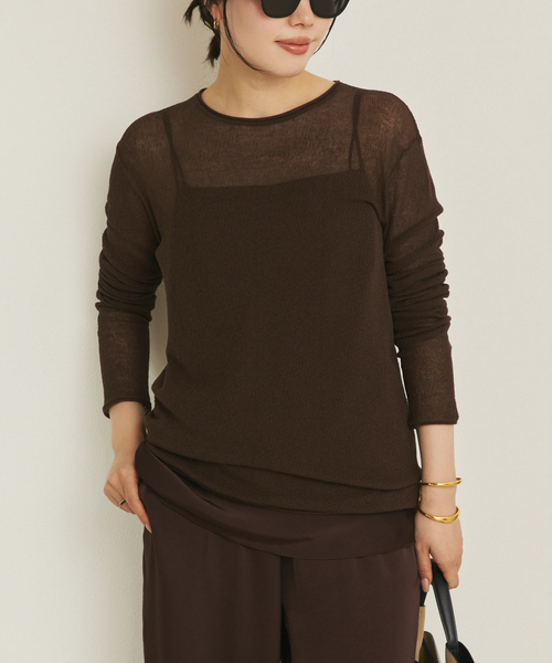 plage（プラージュ）の「Sheer Long ニット（ニット/セーター・レディース・ブラウン/ピンク系その他・FREE）」の8枚目の写真