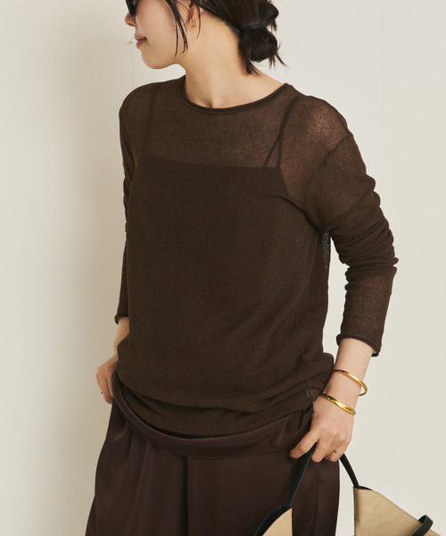 plage（プラージュ）の「Sheer Long ニット（ニット/セーター・レディース・ブラウン/ピンク系その他・FREE）」の9枚目の写真