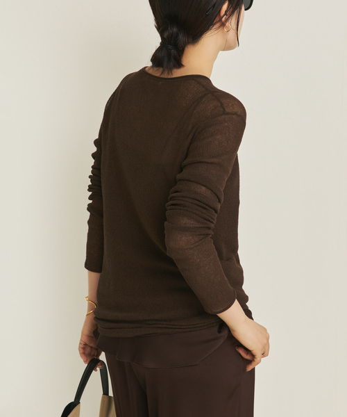 plage（プラージュ）の「Sheer Long ニット（ニット/セーター・レディース・ブラウン/ピンク系その他・FREE）」の10枚目の写真